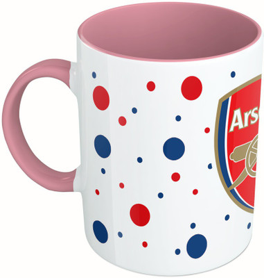 

MiiCreations Printed Two Tone Pink And White Football Team Ceramic Mug(325 ml)
