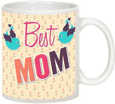 

AllUPrints Best Mom In the World White Ceramic Mug(325 ml), Multicolor