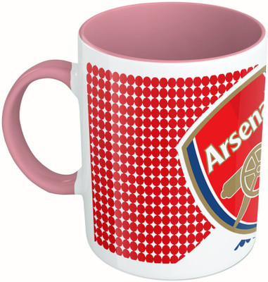 

MiiCreations Printed Two Tone Pink And White Arsenal Club Ceramic Mug(325 ml)