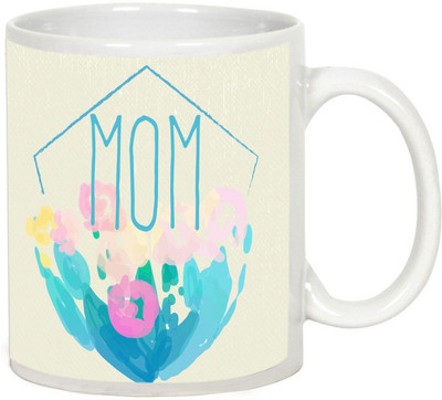 

AllUPrints Different Water Color Design MOM White Ceramic Mug(325 ml), Multicolor