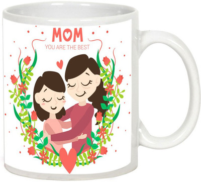 

ME&YOU Best Mom Ever White Ceramic Mug(325 ml), Multicolor