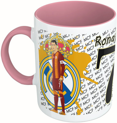 

MiiCreations Printed Two Tone Pink And White Ronaldo Ceramic Mug(325 ml)