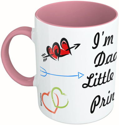 

MiiCreations Printed Two Tone Pink And White I'M Daddy's Little Princess Ceramic Mug(325 ml)