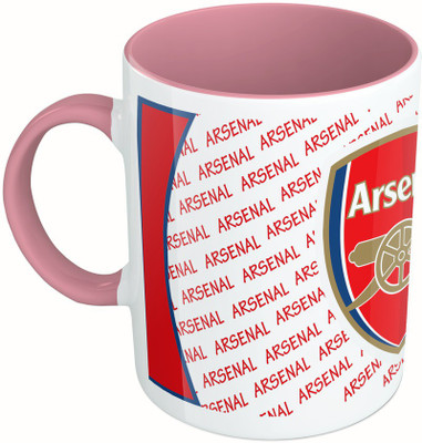 

MiiCreations Printed Two Tone Pink And White Arsenal Team Ceramic Mug(325 ml)