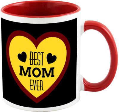 

AllUPrints Mother Is Always The Best Red Ceramic Mug(325 ml), Multicolor