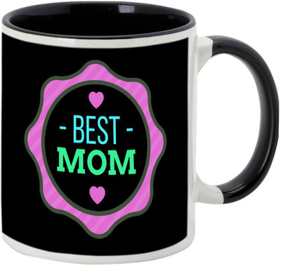 

AllUPrints Best Wishes For Best Mom Black Ceramic Mug(325 ml), Multicolor