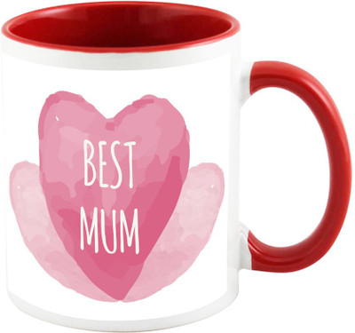 

AllUPrints Creative Art Paint Color with MoM Red Ceramic Mug(325 ml), Multicolor