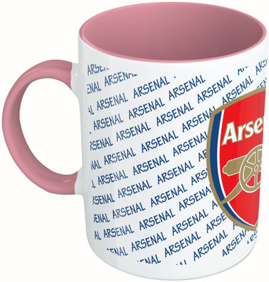 

MiiCreations Printed Two Tone Pink And White Arsenal Football Team Ceramic Mug(325 ml)