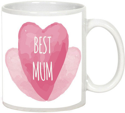 

AllUPrints Creative Art Paint Color with MoM White Ceramic Mug(325 ml), Multicolor