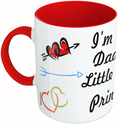 

MiiCreations Printed Two Tone Red And White I'M Daddy's Little Princess Ceramic Mug(325 ml)