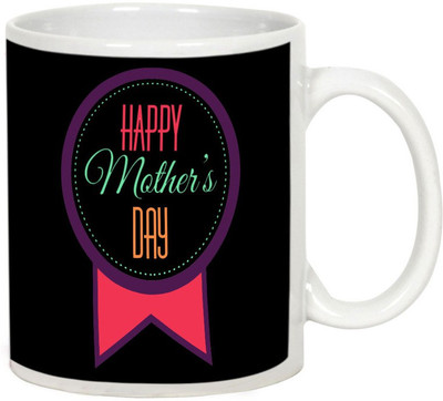 

AllUPrints Happy Mother's Day Mom White Ceramic Mug(325 ml), Multicolor