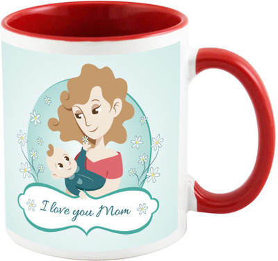 

AllUPrints Thank You Mom For All Your Love Red Ceramic Mug(325 ml), Multicolor