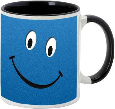 

AllUPrints Stay Smiling Always Black Ceramic Mug(325 ml), Multicolor