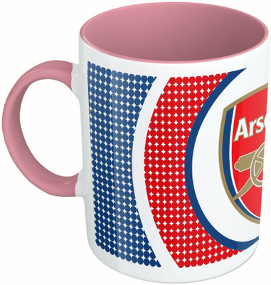 

MiiCreations Printed Two Tone Pink And White Arsenal Ceramic Mug(325 ml)