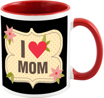 

AllUPrints I Love You Mummy Red Ceramic Mug(325 ml), Multicolor