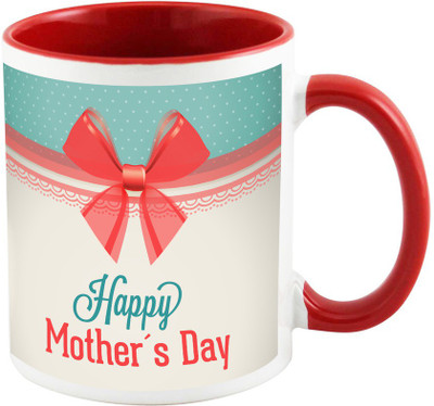 

AllUPrints My MOM Is the Best Red Ceramic Mug(325 ml), Multicolor