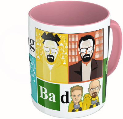 

MiiCreations Printed Two Tone Pink And White Breaking Bad Ceramic Mug(325 ml)