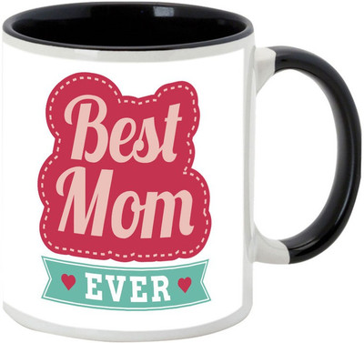 

AllUPrints Mom You Are The Best There Ever Will Be Black Ceramic Mug(325 ml), Multicolor