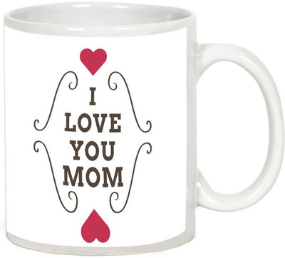 

AllUPrints I Love You Too Much Mother White Ceramic Mug(325 ml), Multicolor
