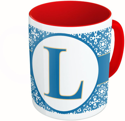 

MiiCreations Printed Two Tone Red And White Alphabet Letter "L" Ceramic Mug(325 ml)