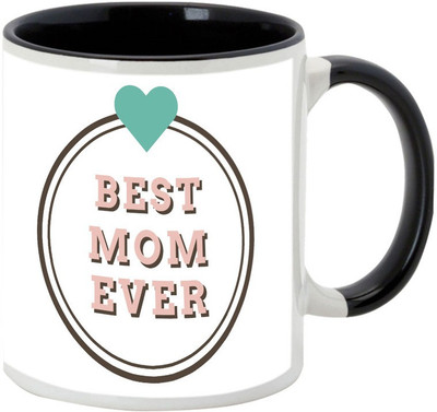 

AllUPrints Best Mother Ever Black Ceramic Mug(325 ml), Multicolor