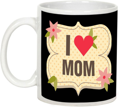 

AllUPrints I Love You Mummy White Ceramic Mug(325 ml), Multicolor