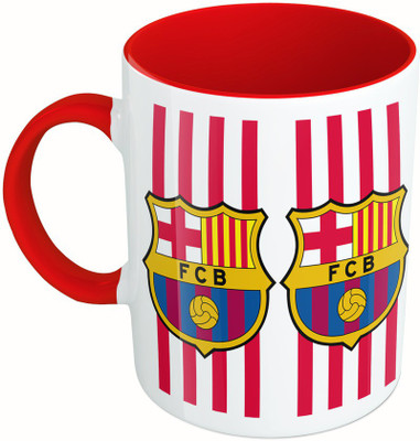 

MiiCreations Printed Two Tone Red And White Barcelona Football Ceramic Mug(325 ml)