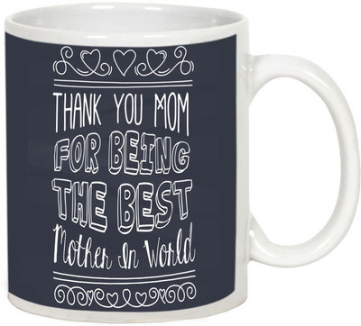 

AllUPrints Lovely Art with Flowers White Ceramic Mug(325 ml), Multicolor