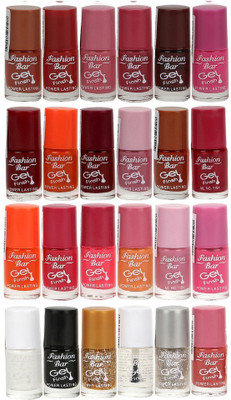 Fashion Bar Nail Polishes Long Stay Multicolor,(Pack of 24)