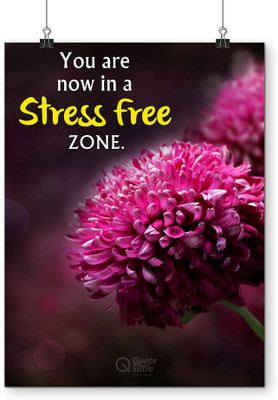 

You Are Now In a Stress Free Zone A3 Sized Quote Poster by QuoteSutra Paper Print(18 inch X 12 inch, Rolled)