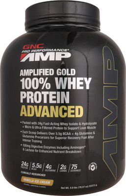GNC Pro Performance Amplified Gold 100% Whey Protein Advanced Whey Protein(2227.5, Vanilla Ice cream) available at flipkart for Rs.6839