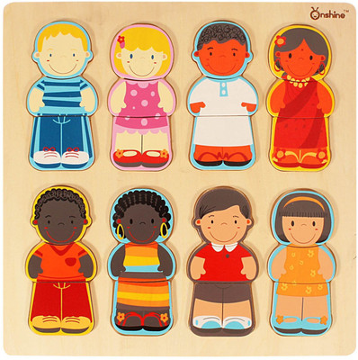 

ONSHINE Multicultural Wooden Dolls Matching Puzzle Game Board for Kids Ages 3+ Years(24 Pieces)