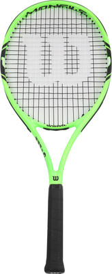 

Wilson Monfils 100 Green, Black Strung Tennis Racquet(G3 - 4 3/8 Inches, 299 g), Black;green