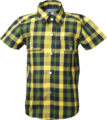 

Beanie Bugs Boys Checkered Casual Yellow Shirt