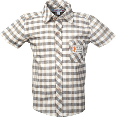 

Beanie Bugs Boys Checkered Casual Beige Shirt