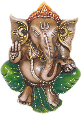 

Sarvsiddhi Terracotta Colored Handcrafted Ganesha Wall Hanging Decorative Showpiece - 5 cm(Terracotta, Multicolor)