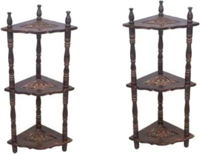 

Craftspoint Wood Corner Shleves Brown Set Of 2 Solid Wood Corner Table(Finish Color - Matte)
