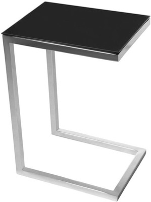 

Black Square Engineered Wood Bedside Table(Finish Color - walnut brown)