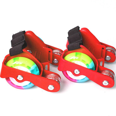 

skatik Flashing Skating Roller Wheels Quad Roller Skates - Size 12-16 UK(Red)