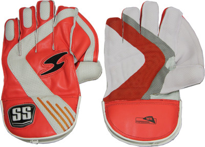 

SS Professional Wicket Keeping Gloves (Men, Red), Red;white