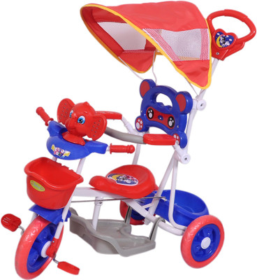 

BabyGo Elephant Kids Tricycle with Shade & Parental Control Red-Blue … Tricycle(Blue)