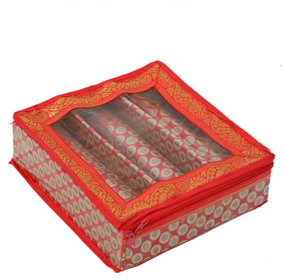 

Kuber Industries Kuber Industries Three Roll Brocade Bangle Box (Hardboard Support) Pink-KI3222 Make up Vanity Box(Pink)
