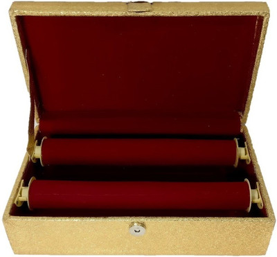 

Addyz Bangle Box Plain 2 Rods storage case Makeup Vanity Box(Gold)