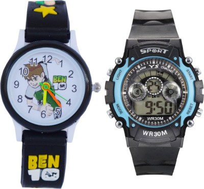 Creator Ben-10 Black Designer Round Dial And Sports(Random Colours Available) Analog-Digital Watch  - For Boys & Girls   Watches  (Creator)