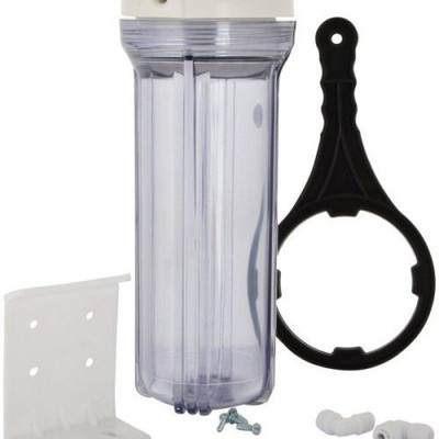 

PK Aqua -RO 10″ Pre-Filter Transparent Bowl PVC Set Suited for Sediment Ground Water.- Solid Filter Cartridge(0.5, Pack of 4)