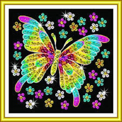 

Winning Moves SEQUIN ART ( Butterfly ) Sparkling Arts and Crafts Picture Kit, Creative Crafts