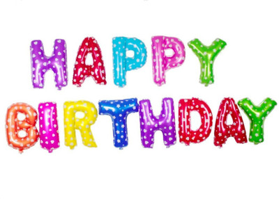 

PartyballoonsHK Printed Happy Birthday foil letter Balloon(Multicolor, Pack of 1)