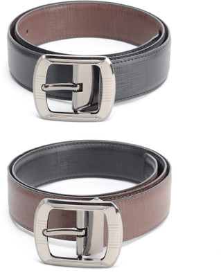 

Calvadoss Men Formal Black, Brown Texas Leatherite Reversible Belt