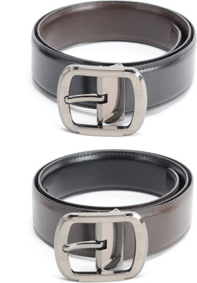 

Bizarro.in Men Formal Black, Brown Texas Leatherite Reversible Belt