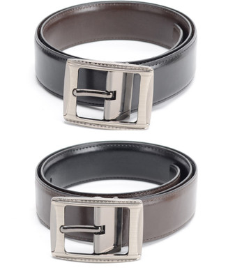 

Calvadoss Men Formal Black, Brown Texas Leatherite Reversible Belt